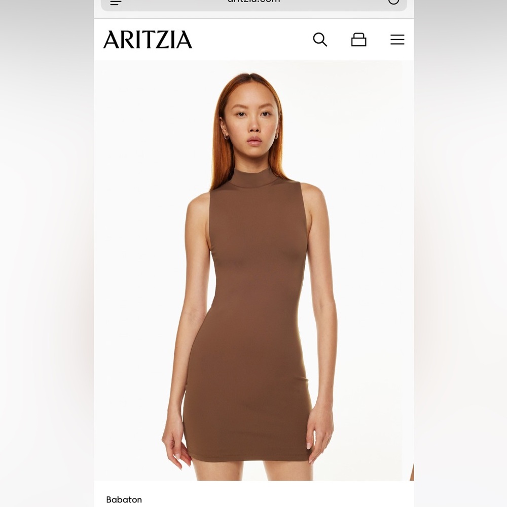 Babaton contour cognac Sleeveless Midi Dress